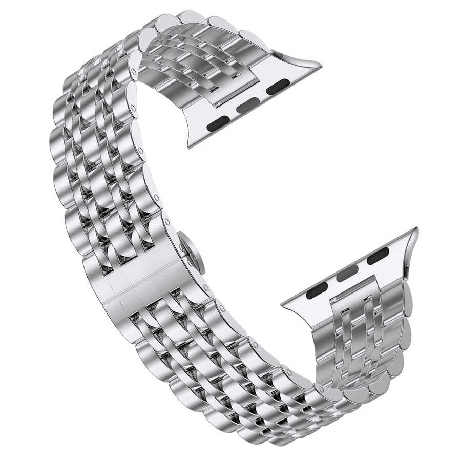 Watch Ultra 49mm Kordon Wiwu Seven Beads Steel Belt Metal Strap Kayış - 7 Watch Ultra 49mm Kordon Wiwu Seven Beads Steel Belt Metal Strap Kayış - 7